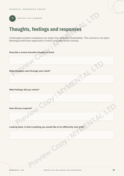 Workplace Wellbeing Mini Workbook